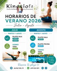HORARIOS DE VERANO CENTRO KINESIOFIT